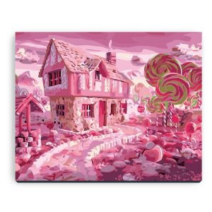 The Pink Candy House | 35easy Paint By Number