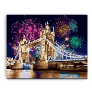 Fireworks at the Tower Bridge in London, UK | 35easy Paint By Number