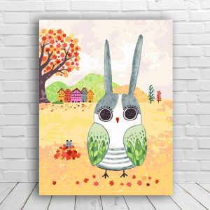 Owl Series by Graphic Designer & Illustrator Nico: Rabbit Owl | 35easy Paint By Number