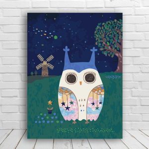 Owl Series by Graphic Designer & Illustrator Nico: Starry Night Owl | 35easy Paint By Number