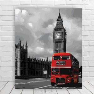 Double Decker Bus in London | 35easy Paint By Number