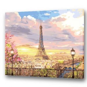 Beautiful Sunset Scenery Around Eiffel Tower | 35easy Paint By Number