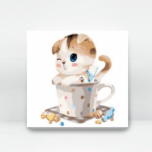 Cat Series - Cute Cat in a Mug | 35easy Paint By Number