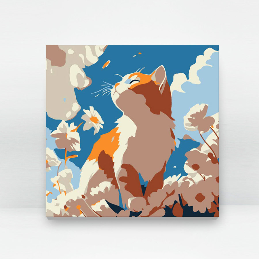 Cat Among Flowers | 35easy Paint By Number